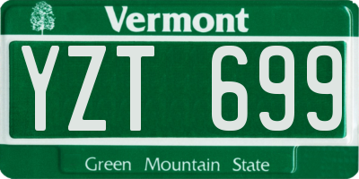 VT license plate YZT699