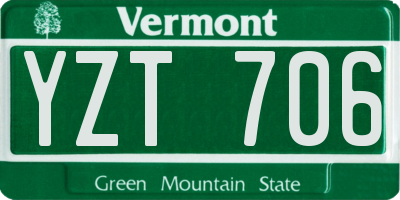 VT license plate YZT706