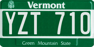 VT license plate YZT710