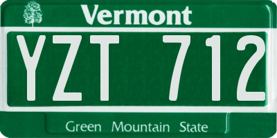 VT license plate YZT712
