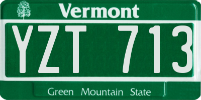 VT license plate YZT713