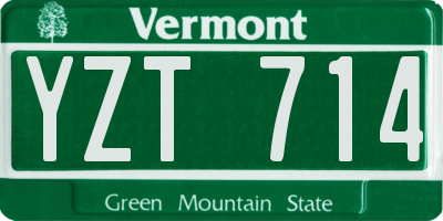 VT license plate YZT714