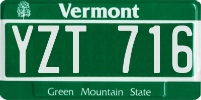VT license plate YZT716