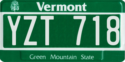 VT license plate YZT718