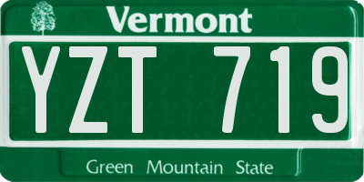 VT license plate YZT719