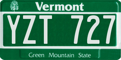 VT license plate YZT727