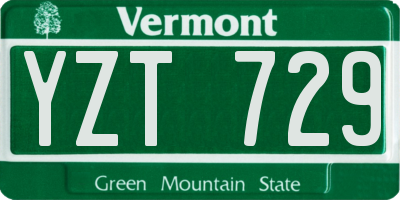 VT license plate YZT729