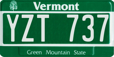 VT license plate YZT737