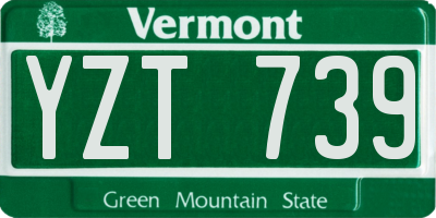VT license plate YZT739