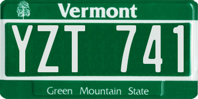 VT license plate YZT741