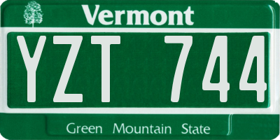 VT license plate YZT744
