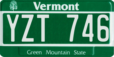 VT license plate YZT746