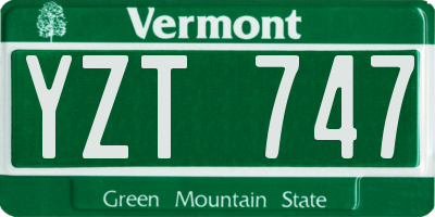 VT license plate YZT747