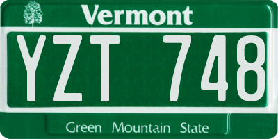VT license plate YZT748