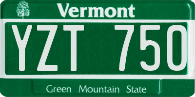VT license plate YZT750