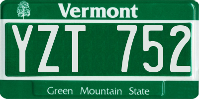 VT license plate YZT752