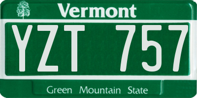 VT license plate YZT757