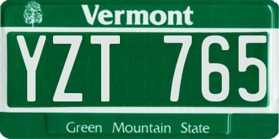 VT license plate YZT765