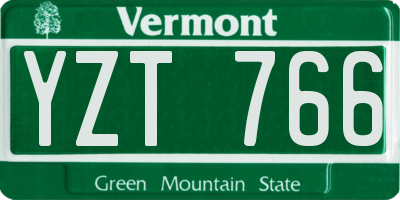 VT license plate YZT766