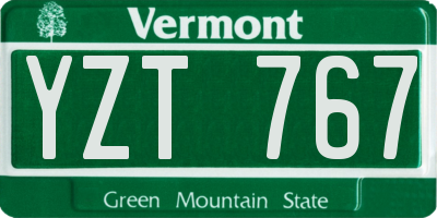 VT license plate YZT767