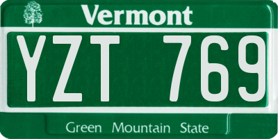 VT license plate YZT769