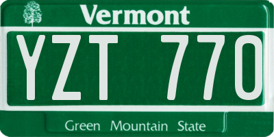 VT license plate YZT770