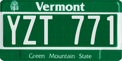 VT license plate YZT771
