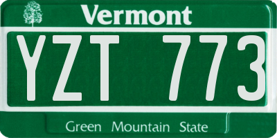 VT license plate YZT773