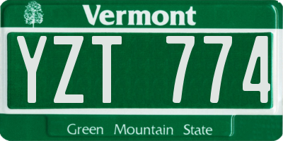 VT license plate YZT774
