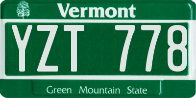 VT license plate YZT778