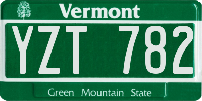 VT license plate YZT782