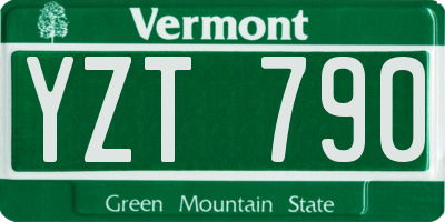 VT license plate YZT790