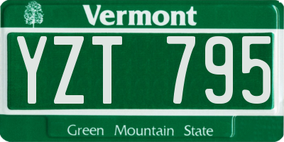 VT license plate YZT795