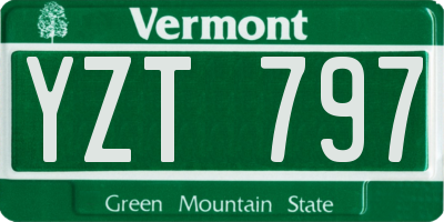 VT license plate YZT797