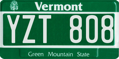 VT license plate YZT808