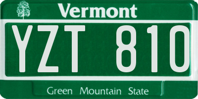 VT license plate YZT810