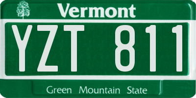 VT license plate YZT811