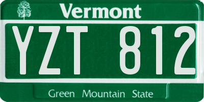 VT license plate YZT812