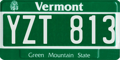 VT license plate YZT813