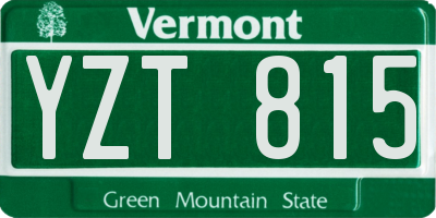 VT license plate YZT815
