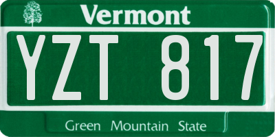 VT license plate YZT817