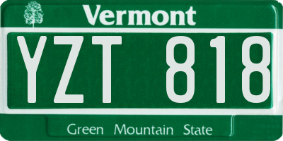 VT license plate YZT818