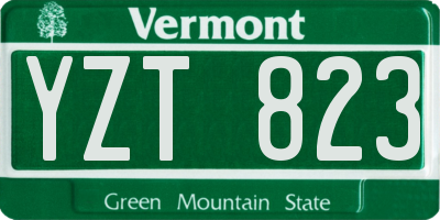 VT license plate YZT823