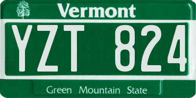 VT license plate YZT824