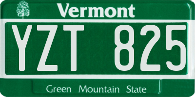 VT license plate YZT825