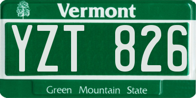 VT license plate YZT826