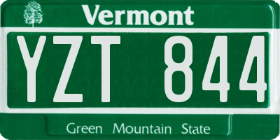 VT license plate YZT844