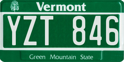 VT license plate YZT846