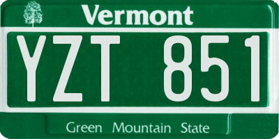 VT license plate YZT851