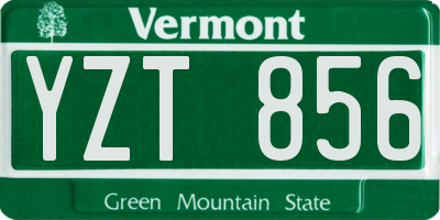 VT license plate YZT856